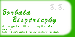 borbala bisztriczky business card